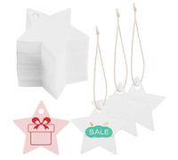 DECOMELODY Étiquettes en Papier 200 Pièces Forme Étoile 6X6 CM Petites Étiquettes Vierges Perforées pour Décoration Anniversaire Vêtements