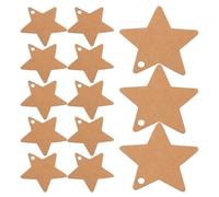 DECOMELODY Étiquettes Présents en Papier Kraft Forme Étoile 6x6 Cm, 100 Pièces Vierges Suspendues, pour Noël, Mariage, Décorations Festives et Loisirs Créatifs