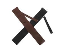 DECOMELODY Étui de Transport Vintage pour Bâtons de Batterie, Lot de 2, en Cuir Pu Noir et Marron, Dimensions 42,4 X 66,5 Cm, Paquet Portable pour Accessoires de Percussion, pour