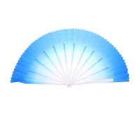 DECOMELODY Éventail Pliant De Danse Tai Chi Bleu 33 Côtes 43 Cm en Bois Renforcé, Accessoire Décoratif Et Performance sur Scène, Adapté Aux Arts Martiaux Et Spectacles, Modèle Main Droite