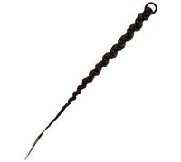 DECOMELODY Extension Queue de Cheval Tressée Naturelle Noire avec Bande Élastique Postiche Long Volumineux pour Femmes Accessoire Cheveux Décoration Facile à Porter et Retirer