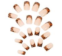 DECOMELODY Faux Ongles à Presser Léopard 24 Pièces, Capsules Détachables Longueur Moyenne, Plastique Doux, Manucure Professionnelle à Domicile, Style Couvrant Réutilisable pour Ongles