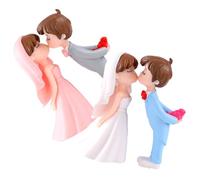 DECOMELODY Figurines de Couple de Mariés Miniatures 2 Paires Décorations DIY pour Gâteau et Mini-Paysage Accessoires Décoratifs pour Mariage et Intérieur