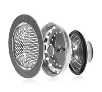 DECOMELODY Filtre Évier Acier Inoxydable Bouchon Panier Bonde Drain avec Bouchon Lavabo pour Cuisine et Salle de Bain