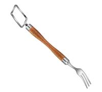 DECOMELODY Fourchette à Pastèque Multifonction en Bois et Acier Inoxydable Coupe-Pastèque Petit Format pour Découpe Précise Ustensile Cuisine Créatif Maison et Restaurant