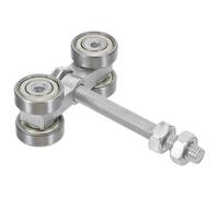 DECOMELODY Galet Suspendre en Acier Inoxydable 4 Roues Vis M8 - Ensemble Chariot pour Porte Coulissante de Serrage, Abri de Jardin et Cloison Intérieure - Roulettes Silencieuses