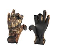 DECOMELODY Gants Néoprène Dérapants Camouflage Chauffants et Respirants pour Conduite Cyclisme et Design Trois Doigts Protection Froid et