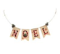 DECOMELODY Guirlande de Noël Lumineuse en Lin Beige à Carreaux Rouge et Noir Noel Bannière Décorative Suspendue pour Fête Décoration Intérieure et Extérieure Fournitures de Fête de Noël