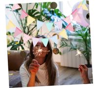 DECOMELODY Guirlande Fanions Colorés Tissu Bannière Triangle Multicolore DIY pour Décoration Fête Mariage Anniversaire Intérieur et Extérieur