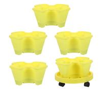 DECOMELODY Jardinière Empilable à Niveaux pour Fraises et Légumes Planteur Vertical Extérieur Plastique Résistant Tour de Culture Compacte avec Base Mobile pour Balcon et Jardin