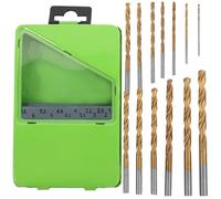 DECOMELODY Jeu de Forets pour Métaux en Acier Rapide 13 Pièces, Forets Hélicoïdaux Multifonctions pour Perçage Rapide, Coffret en Fer Portable, Compatible Perceuse Couleur Couleur Aléatoire