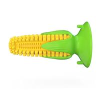 DECOMELODY Jouet à Mâcher Maïs pour Chien Brosse à Dents avec Couinement Et Ventouse pour Soin Et Enrichissement Alimentaire
