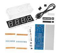 DECOMELODY Kit Horloge Numérique LED Scm à Monter Soi-même Microprocesseur Monopuce, Écran LED Lumineux, Boîtier Plastique Bleu, Facile à Utiliser pour Bricolage