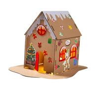 DECOMELODY Kit Maison Carton Noël avec Lumière Décoration DIY Festive Activité Manuelle Garçon Fille Cadeau Biscuits Ambiance Chaleureuse