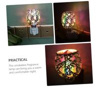 DECOMELODY Lampe Aromatique sans Fumée 3D Motif, Brûleur De Cire Fondante en Verre, Prise UE Ac220, Diffuseur D'arômes Intérieur pour Salon Et Chambre