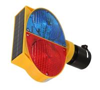 DECOMELODY Lampe Solaire de Barrage Routier Clignotante LED Double Face Urgence Extérieure Lampe Solaire de Sécurité pour Chantier et Bord de Route