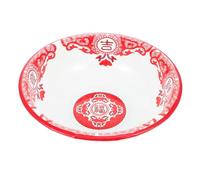 DECOMELODY Lavabo en Émail Épais Rouge 26 CM Bol Rond en Émail pour Soupe et Lavage Vaisselle Solide Empilable Usage Domestique et Cérémonie Traditionnelle