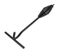 DECOMELODY Lève-Couvercle en Fonte 25 CM Poignée Spirale Robuste Accessoire Camping pour Cocotte en Fonte Crochet de Sécurité Isolant Thermique Outil Portable pour Cuisson en Plein Air