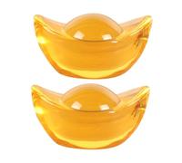 DECOMELODY Lingots Feng Shui En Citrine 8 Cm, Lot De 2 Ornements Chance Et Richesse, Décoration Maison Et Bureau, Présent Feng Shui Pour Fortune Et Prospérité