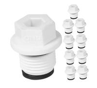 DECOMELODY Lot de 10 Bouchons pour Bouillotte en Polypropylène Blanc Filetage Mâle 4/4, Étanchéité Double Joint, Isolation Thermique pour Usage Domestique et Extérieur, Pièces de Rechange