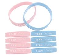 DECOMELODY Lot De 10 Bracelets En Silicone Révélation Du Bébé Garçon Fille, Taille Ajustable, Caoutchouc Souple, Pour Fêtes Prénatales Et Événements En Extérieur, Accessoires Colorés Rose Et Bleu
