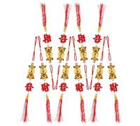 DECOMELODY Lot de 10 Pendentifs Dorés Cheval Zodiacal Chinois, Décorations du Nouvel an Lunaire, Ornements Suspendus pour Maison et Bureau, Symboles de Richesse Prospérité, Taille Petite,