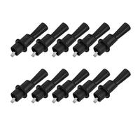 DECOMELODY Lot de 10 Pinces Électriques Crocodiles Isolées Noires en Acier Nickelé et Pvc, Grip Ferme et Stable, Perte de Signal pour Ingénierie Électronique et Laboratoire