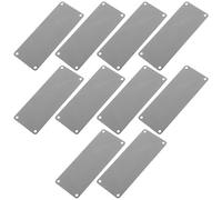 DECOMELODY Lot de 10 Plaques de Porte en Acier Inoxydable Noir Titane 100X40 MM 4 Trous Plaques Métalliques Vierges pour Personnalisation Petites Enseignes Gravables pour Bureaux et Hôtels
