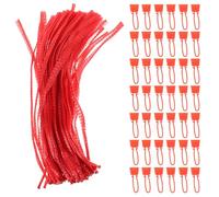 DECOMELODY Lot de 100 Paquet à Fruits et Légumes en Filet Nylon Rouge 40 CM Résistant et Réutilisable Paquet d'Épicerie Légers pour Conservation Stockage et Transport Pratique à la Maison