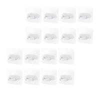 DECOMELODY Lot de 16 Crochets Muraux Autocollants Transparents Support Perçage Porte-Bouteilles de Gel Cuisine et Salle de Bain Rangement Mural Pratique et Polyvalent