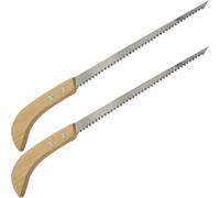 DECOMELODY Lot de 2 à Main pour Jardinage et Élagage Lame Droite Double Denture Poignée Bois Antidérapante Scie à Bois Compacte et Légère Camping Randonnée