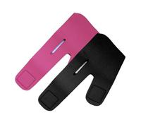 DECOMELODY Lot de 2 Bandeaux Liftants Visage V Forme, Ceintures Élastiques Menton Masséter Fin, Masques Amincissants Visage en V pour Sommeil et Soin Peau, Noir et Rose