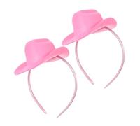 DECOMELODY Lot De 2 Bandeaux Serrage-tête Chapeau Mini Cowgirl Rose, Taille Unique, Accessoire Costume Western Danse Anniversaire Femme, Coiffure Fête Western