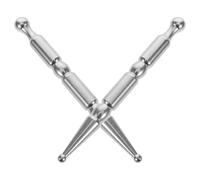 DECOMELODY Lot de 2 Bâtons de Massage en Acier Inoxydable Poli Stylo D’Acupression à Double Extrémité pour Massage des Tissus Profonds Réflexologie Faciale et Corporelle Outil Manuel pour