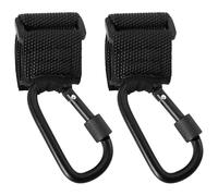 DECOMELODY Lot de 2 Crochets d Renforcés Verrouillage Crochets Antidérapants pour Poussette et Moto Porte-Paquet Robustes Noirs Support Jusqu'à 30 Kg Adaptés aux Poignées Universelles
