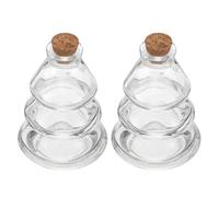 DECOMELODY Lot de 2 Flacons en Verre de Sapin de Noël 90 ML avec Bouchon en Liège Petites Bouteilles Décoratives Transparentes pour Vœux Loisirs Créatifs et Décoration de Noël