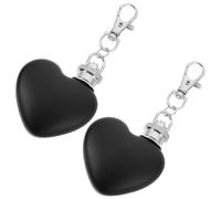 DECOMELODY Lot de 2 Flasques à Whisky 30 Ml en Acier Inoxydable Noir Mini Flasque Portable Porte-clés Mousqueton Suspendue pour Randonnée Camping et Fêtes en Plein Air