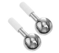DECOMELODY Lot De 2 Globes De Glace En Acier Inoxydable, Masseur Facial Rafraîchissant, Taille Moyenne, Massage Visage Détoxifiant Et Rajeunissant, Usage Cosmétique Quotidien, Couleur Aléatoire