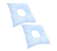 DECOMELODY Lot de 2 Oreillers de Massage pour Salon de Beauté Coussins Ergonomiques Bleus pour Appui-Tête de Table de Massage Tissu Respirant Doux Adaptés aux Soins du Visage