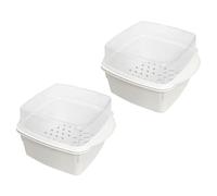 DECOMELODY Lot de 2 Paniers Vapeur pour Micro-Ondes 165 X 12 X 10 CM Bol Micro-Ondable en Plastique Réutilisable Cuiseur Vapeur Rapide pour Légumes Raviolis et Pâtes Cuisson Saine sans