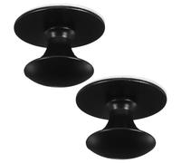 DECOMELODY Lot de 2 Poignées Adhésives pour Placard en Acier Inoxydable Noir Mat, sans Perçage, Petite Taille, Fixation par Ventouse Sécurisée, Adaptées pour Portes Vitrées, Tiroirs et