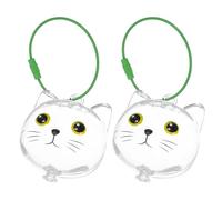DECOMELODY Lot de 2 Porte-Clés Transparents pour Poils de Chat Capsule Commémorative Souvenir à Collectionner Pendentif Porte-Moustaches Vert Accessoire Compact pour Rangement et Mémorial