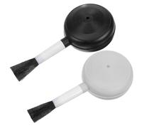 DECOMELODY Lot de 2 Souffleurs d'air en Plastique Brosse Douce Amovible pour Nettoyage de Capteurs et Objectifs d'Appareils Photo Dépoussiérage PC et Séchage de Colle Gris Clair et Noir