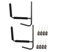 DECOMELODY Lot de 2 Supports Muraux Multifonctionnels Noirs pour Kayak et Planche de Surf, Crochets Robustes de Rangement pour Garage, Adaptés au Rangement Intérieur et Extérieur, Protection