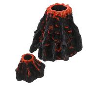 DECOMELODY Lot de 2 Volcans en Résine Réalistes Décoration Aquarium Diffuseur D’Oxygène Ornement Paysage Volcanique pour Maison et Bureau Accessoire Oxygénation Aquarium Grosse Taille