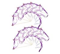 DECOMELODY Lot de 24 Baguettes Ruban Étoile avec Clochettes - Bâtons Fée Violet Satiné pour Mariage et Fête - Accessoires Romantiques et Légers pour Animation et Photos
