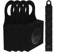 DECOMELODY Lot de 25 Boîtes à Bouteilles de Vin Pliables en Papier Fenêtre, Organisateur de Vin Noir Rond, Multifonction pour Présents et Rangement la Maison, Coffrets Présents Pratiques