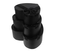 DECOMELODY Lot de 3 Boîtes Présents de Cœur Noir Tailles Grand Moyen et Petit Coffrets pour Chocolats et Fleurs Kit D’Emballage Saint-Valentin Décorations Romantiques pour Anniversaires