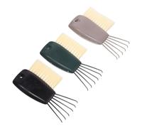 DECOMELODY Lot de 3 Brosses de Nettoyage pour Peignes Poignée Ergonomique en Plastique et Métal, Outil pour Enlever les Poils, pour Salle de Bain et Salons