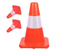 DECOMELODY Lot de 3 Cônes de Signalisation Routière 30 CM Orange en Plastique avec Bande Réfléchissante Équipement de Sécurité pour Chantier Contrôle Circulation et Stationnement Cônes